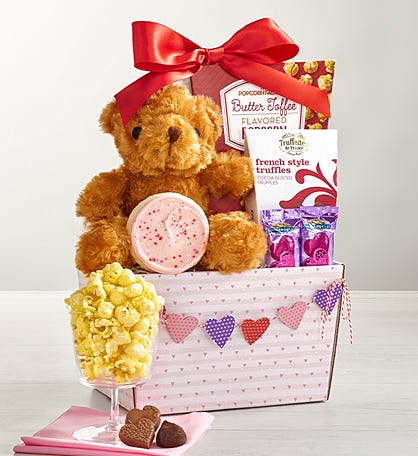 My Valentine Bear and Sweets Basket
